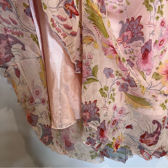 vtg JONATHAN MARTIN 100% Silk Parsley Floral Midi Dress. Size Medium - Picture 4 of 10